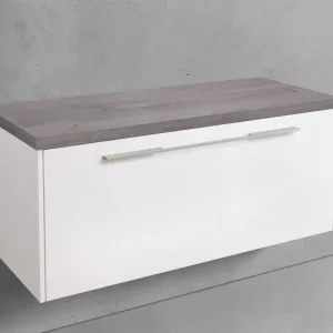 Sonderangebot Luxor - Badmöbelset mit 1 Auszug und Waschtischplatte 120cm (ohne Waschtisch) vorkonfiguriert