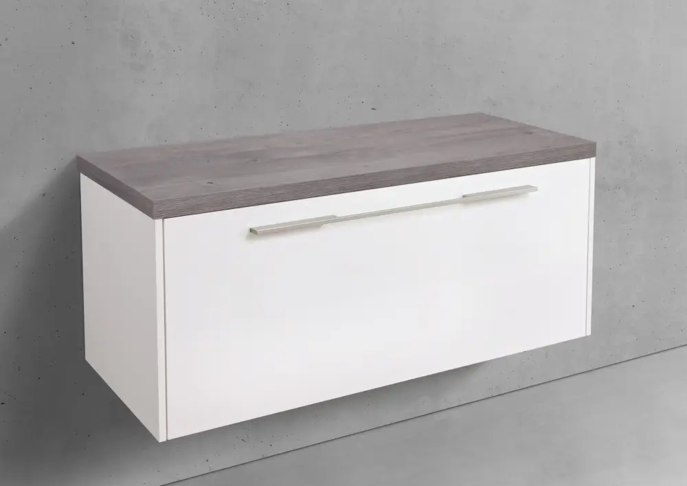 Sonderangebot Luxor - Badmöbelset mit 1 Auszug und Waschtischplatte 120cm (ohne Waschtisch) vorkonfiguriert