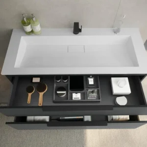 Badmöbel Cubo 120 cm Einzelwaschtisch mit Unterschrank, Made in Germany Gratis Versand