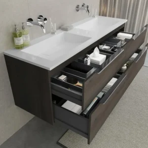 Nur Für Kurze Zeit Badmöbel Cubo 160 cm Doppelwaschtisch mit Unterschrank, Made in Germany