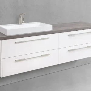 Angebot Luxor - Badmöbelset mit 4 Auszügen und Waschtischplatte (inkl. Mineralguss-Waschtisch)