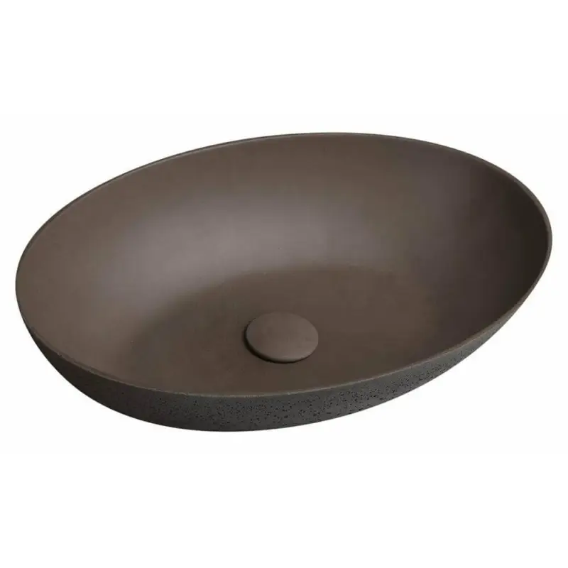 Expressversand Betonwaschbecken formigo, 60x14,5x40 cm, Dunkelbraun