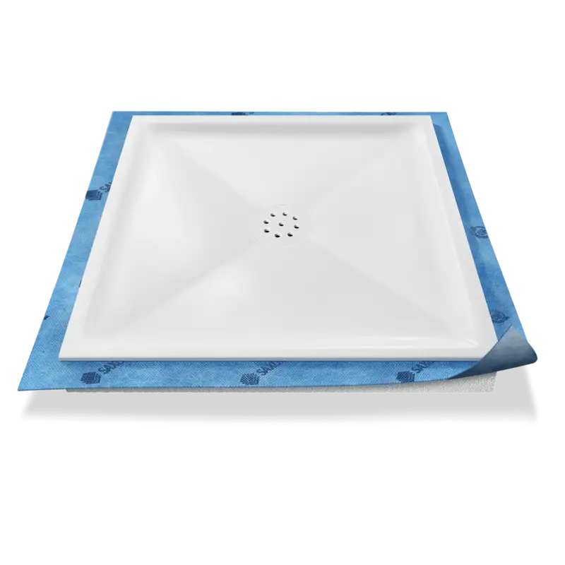 SAXOBOARD® Duschwanne tief Punktablauf aus Mineralwerkstoff. Neue Kollektion