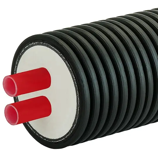 AustroPUR Doppelrohr-Fernwärmeleitung für Heizung - Meterware - 25 x 2,3 mm - DN 20 - Außenmantel 145 mm Ausverkauf