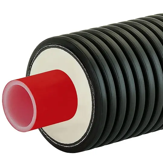 AustroPUR Einzelrohr-Fernwärmeleitung für Heizung - Meterware - 63 x 5,8 mm - DN 50 - Außenmantel 175 mm Markenprodukt