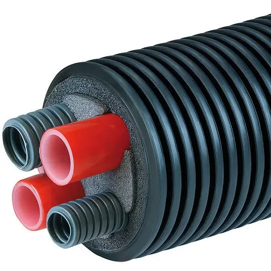 Finale Aktion AustroPEX WPP Wärmepumpenrohr-Fernwärmeleitung - Meterware - 2-63 x 5,8 mm (DN 50) und 2 Leerrohre - Außenmantel 200 mm
