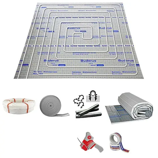 120 m² Fußbodenheizung-Set - Tackersystem Dämmstärke 25-2 mm - PE-RT 5-Schichtrohr 16 x 2 mm Angebot