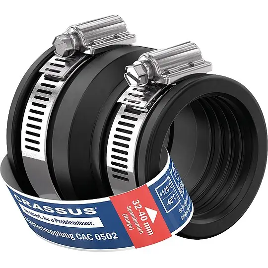 Adapterkupplung CAC 0502 Spannbereich 40-50 x 32-40mm EPDM - PN 0,6 bar Preiswert