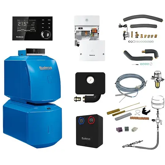 Gratis Versand Buderus GB125 Logaplus Öl-Brennwert Heizungspaket K31 mit Regelung RC310, Mischermodul und Warmwasserspeicher LT 200, 18 kW
