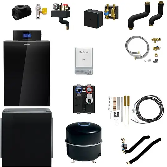 Mega-Angebot Buderus KB192i.2 Logaplus Gas-Brennwert Heizungspaket K75 mit Warmwasserspeicher L160.3, Regelgerät & Zubehör - 15 kW - 7739622592