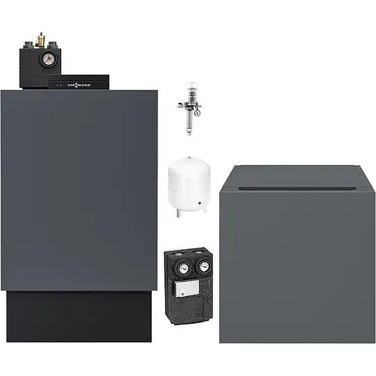 Abverkauf Viessmann Öl-Brennwert-Paket Vitoladens 300-C 19,3 kW 2-stufig mit Regelung Vitotronic 200 und 160l Edelstahl-Speicher untergestellt - Z022507
