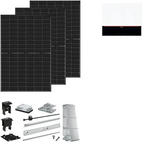Viessmann PV-Paket L mit 26 Modulen Glas-Glas black frame, Montagesystem Flachdach Süd - Z032065 Schneller Versand
