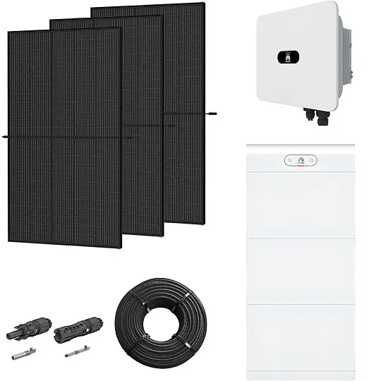 Photovoltaik-Paket 15 kWp mit Huawei Wechselrichter 15 kW + Stromspeicher 15,0 kWh, 36 Solarmodulen Glas-Glas full black Aktuell