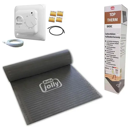 jollytherm Carbonfolienheizung-Set Top-Therm BASIC 2,75 m² - Heizmatte 5,5 x 0,5 m inkl. Anschlussleitung und Thermostatregler standard Jetzt Bestellen