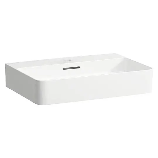 Aufsatz-Waschtisch Laufen VAL 600 x 155 x 420 mm, 1 Hahnloch, mit Überlauf, geschliffen, weiß - H8162830001041 Heißes Angebot