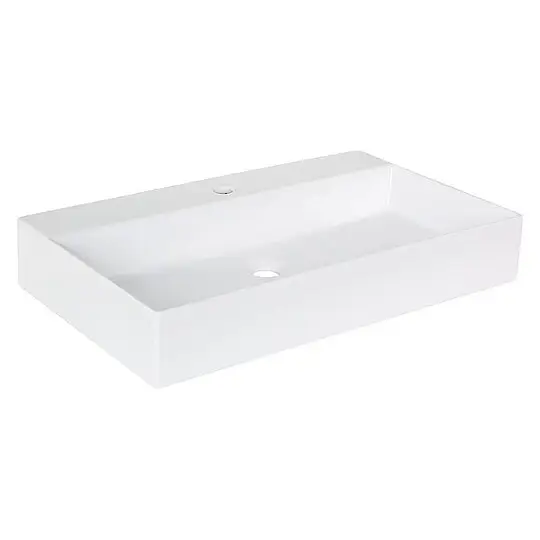 Waschtisch Elayla 910 x 130 x 460 mm, 1 Hahnloch, mit Überlauf, Keramik, weiß - 93 192 44 Top-Preis