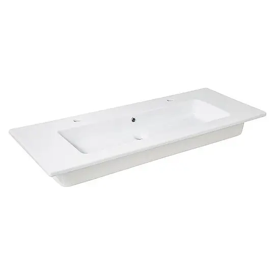 Waschtisch Elikia 1210 x 180 x 510 mm, 2 Hahnlöcher, Keramik, weiß - 93 015 61 Online Kaufen