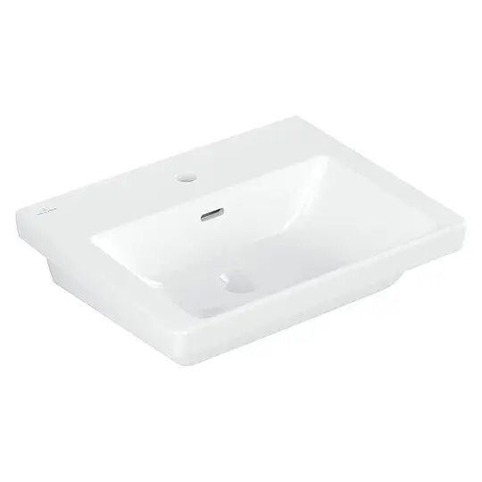 Waschtisch Villeroy & Boch Subway 3.0 650 x 470 mm Rechteck, 1 Hahnloch, mit Überlauf, weiß alpin - 4A706501 Kracherpreis