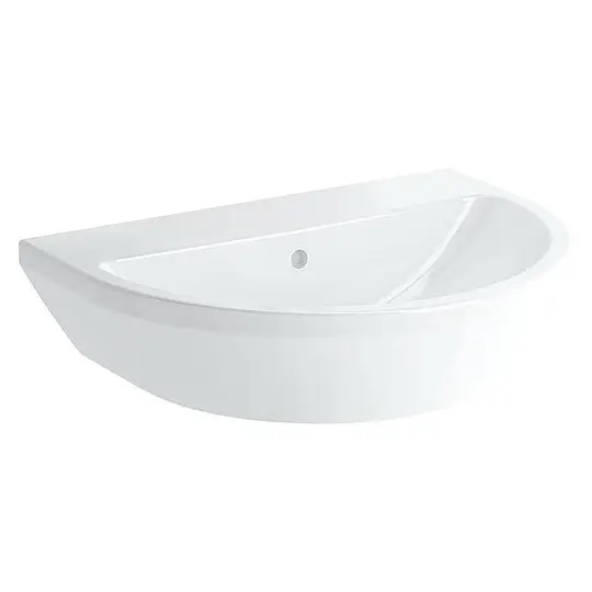 Waschtisch VitrA Integra rund 650 x 490 mm, mit Überlauf, 1 Hahnloch mittig, weiß - 7061L003-0001 Saisonangebot