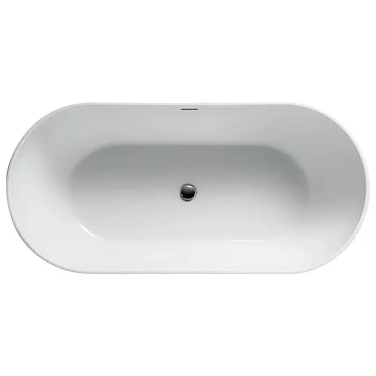 Badewanne freistehend Lison 1900 x 560 x 800 mm mit Klicker-Ablaufgarnitur und Schlitzüberlauf chrom, Acryl, weiß Top-Preis