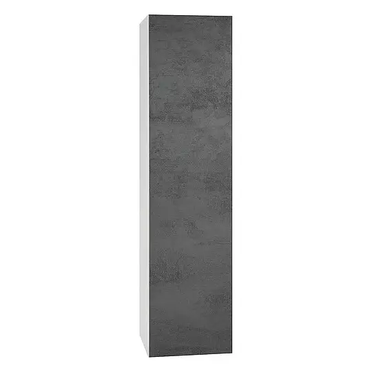 Highlight Hochschrank ELA mit Softclose, Korpus weiß seidenmatt, Front Beton dunkel, 400 x 1600 x 350 mm - 93 171 89