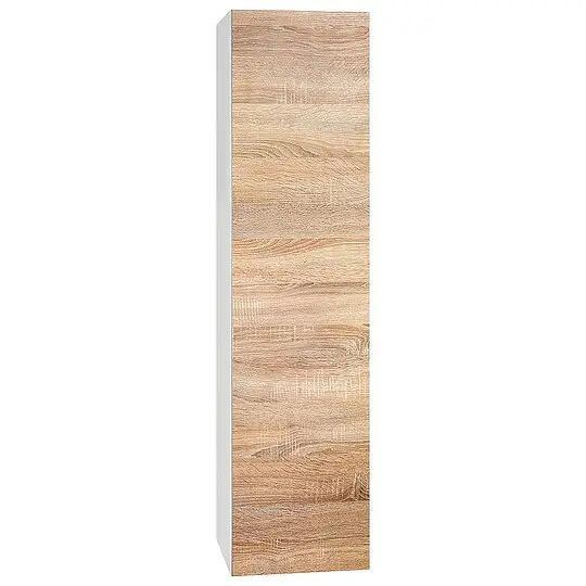 Geprüft Hochschrank ELA mit Softclose, Korpus weiß seidenmatt, Front Eiche sägerau, 400 x 1600 x 350 mm - 93 139 27