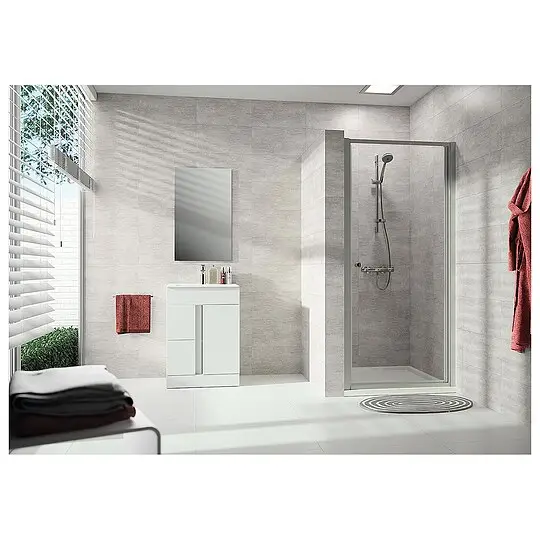Drehtür Hüppe Alpha 2 für Nische, 5 mm, 874-920 mm x 1900 mm, silber matt Sicherheitsglas transparent - A25002087321 Ausverkauf