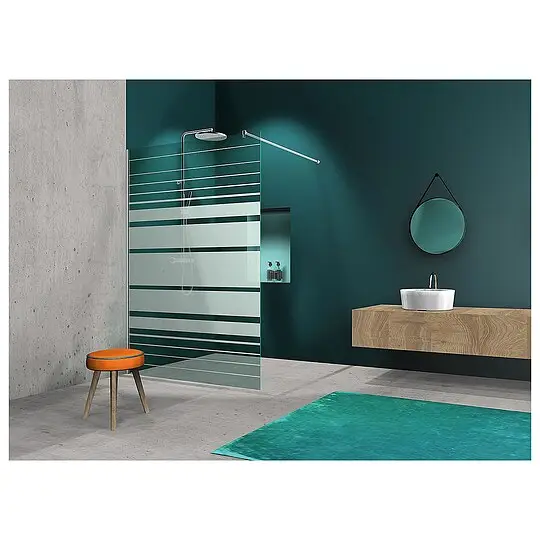 Günstig Walk-In Glasduschwand Edyla 2.0 mit Wandprofil + Stabilisierungsstange rund 1080 x 2000 x 8 mm ESG mit ETC - 93 182 87