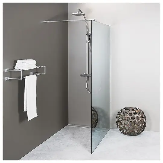 Aktuell Walk-In Glasduschwand Elja mit Wandprofil + Stabilisierungsstange rund 1080 x 2000 x 8 mm ESG Spiegel lichtdurchlässig - 93 990 25