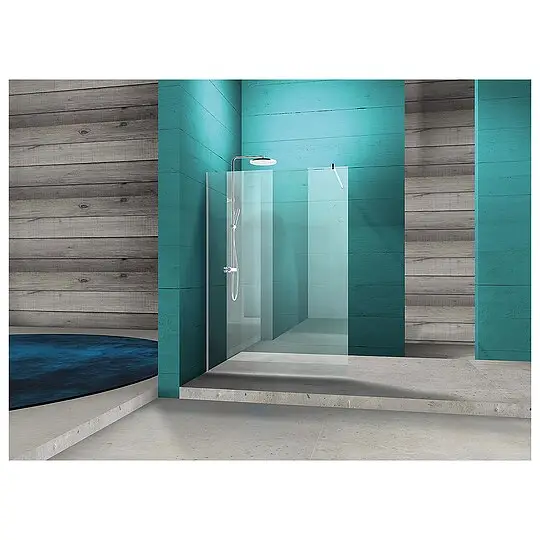Finale Aktion Walk-In Glasduschwand Ennai mit Wandprofil + Stabilisierungsstange rund 1280 x 2000 x 8 mm ESG mit ETC - 93 221 35