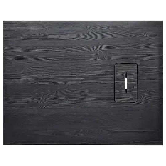 Kostenloser Rückversand Duschwanne Lendou 1200 x 35 x 900 mm, Mineralguss, mit Holzstruktur, schwarz matt, Ablauf 90 mm - 93 210 63