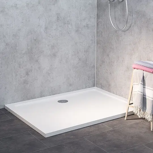 Combia Duschwanne Rechteck flach aus Mineral-Colorat, weiß - 120 x 90 x 3,5 cm Jetzt Kaufen