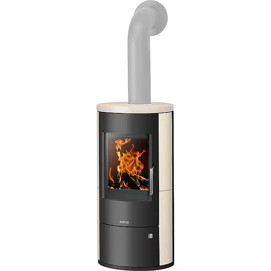 Markenprodukt Kaminofen Justus Austin 7, Kalkstein Cream / Stahl schwarz, 7 kW - 4857 87