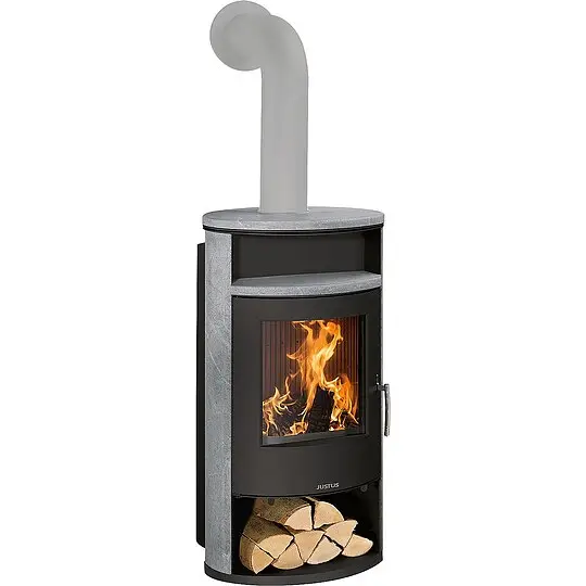 Neuheit Kaminofen Justus Island Aqua, wasserführend, Speckstein / Stahl schwarz, 10 kW - 7624 23