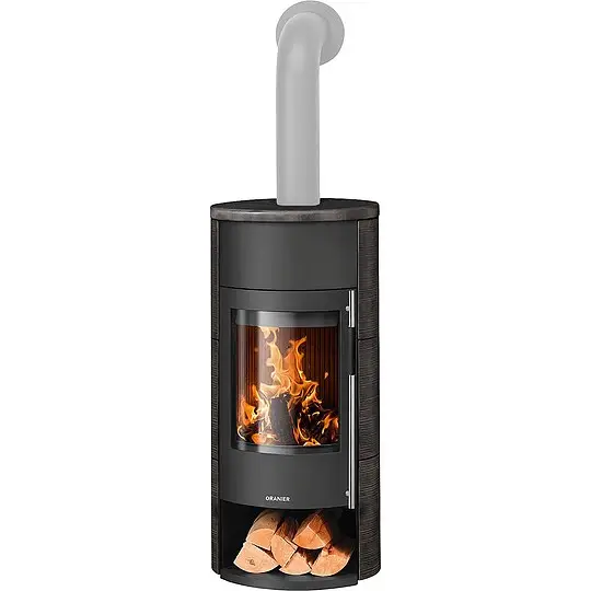 Kaminofen Oranier Polar Neo Aqua, wasserführend, Keramik Namib / Stahl schwarz, 10 kW - 7616 84 Billig