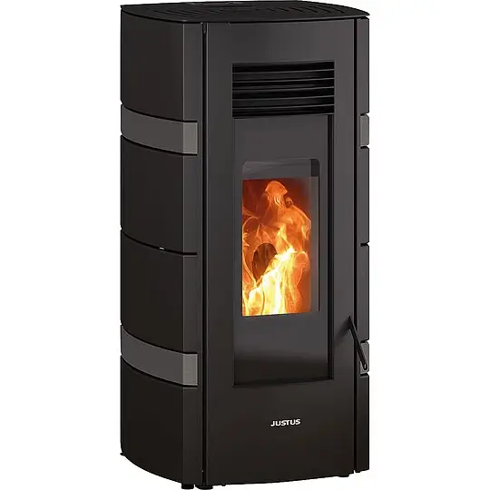 Pelletofen Justus Sia conStone, Anthrazit / Stahl schwarz, 8 kW - 7949 12 Billig