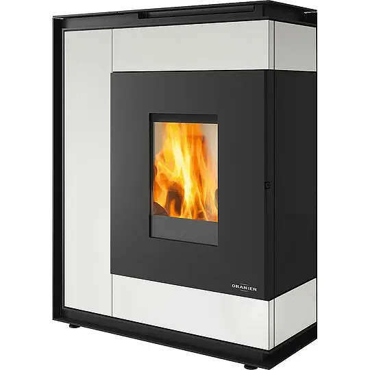 Neu Im Sortiment Pelletofen Oranier Boreas Sintered, Stein Seidenweiß / Stahl schwarz, Rauchrohranschluss oben, 8 kW - 7962 12
