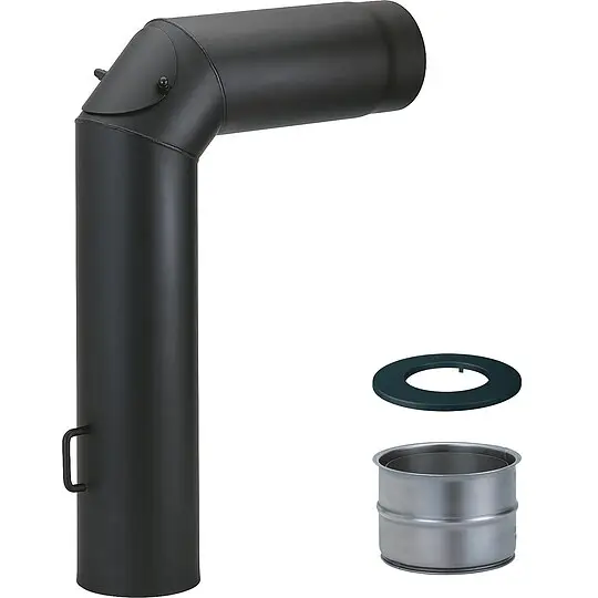 Preisreduziert Rauchrohrset Ø 150 mm, inkl. Drosselklappe, DWF und Rosette, gussgrau