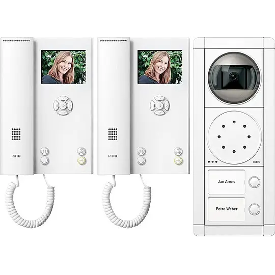 Super-Preis Türsprechanlage Ritto Portier Video-Anlage für zwei Wohneinheiten - weiß/weiß
