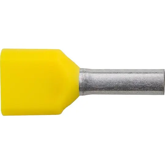 Aktuell Zwillings-Aderendhülsen isoliert 1,0 mm² x 15 mm, gelb - 500 Stück