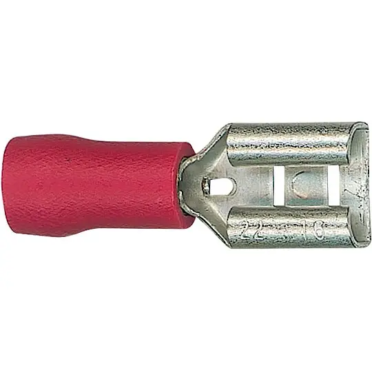 Flachsteckhülse halbisoliert 100 Stück, Farbe rot - bis 1,5 mm², 4,8 x 0,5 mm Wochenendangebot