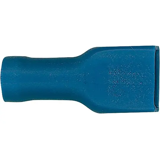 Bestpreis Flachsteckhülse vollisoliert 100 Stück, Farbe blau - 2,5 mm², 6,3 x 0,8 mm