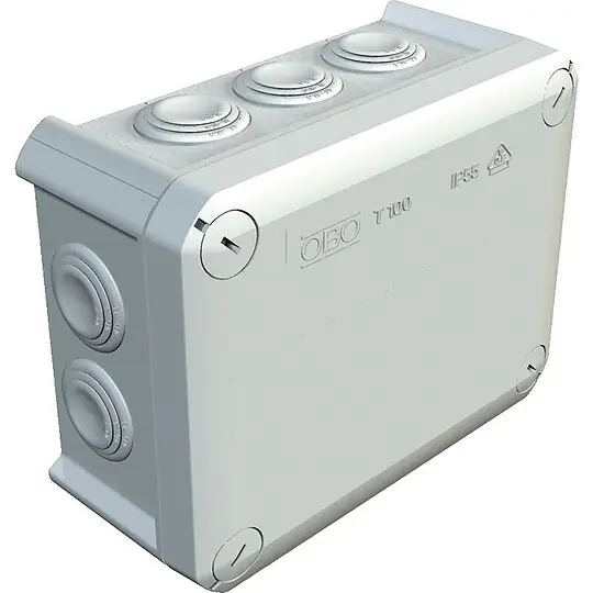 Sale Abzweigkasten Thermoplast, 10 x M25, IP66, lichtgrau - Maße 136 x 102 x 57 mm