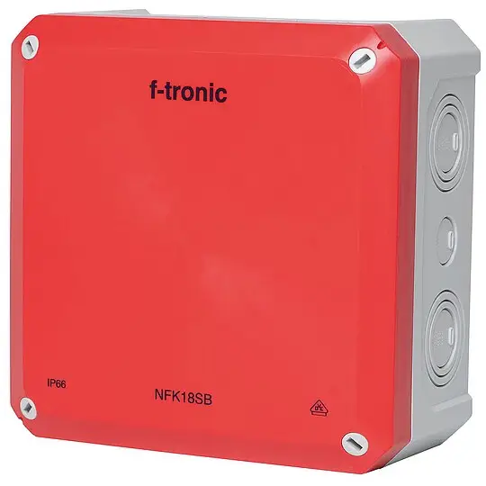 FR-Abzweigkasten, Ausbrechöffnungen IP66, grau/rot - 180 x 180 x 93 mm Angebot