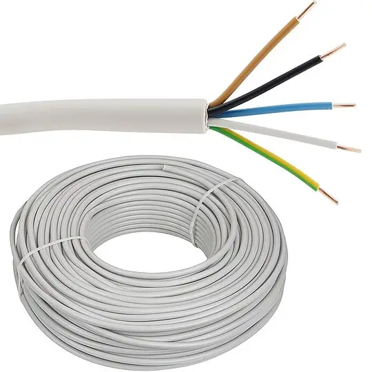 Garantierte Lieferung Installationsleitung NYM-J 5 x 1,5 mm² - Farbe grau - Rolle je 100 m