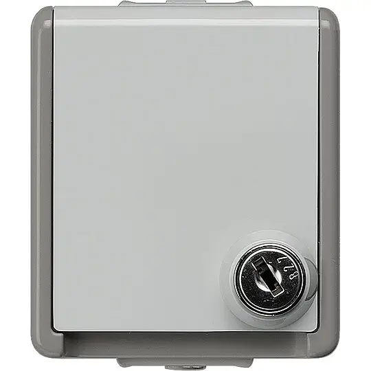 Ausverkauf Aufputz-SCHUKO-Steckdose, abschließbar, IP44 - 75 x 66 x 66 mm - 1-fach