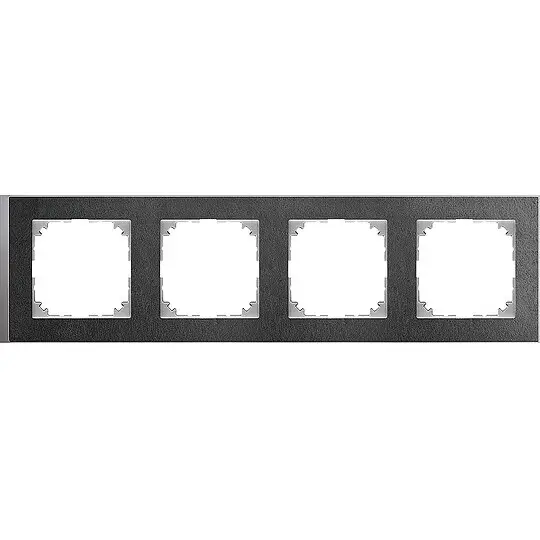 Highlight M-Pure, Decor Rahmen, 4-fach, Schiefer/aluminium