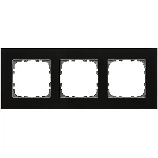Glasrahmen Taster 3-fach für 55 mm Programme, Schwarz Kracherpreis