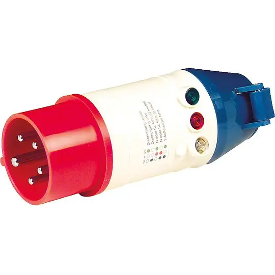 Super-Preis CEE-Prüf-Adapter TV416 mit Drehfeldrichtungsanzeige 16A - 65 x 165 mm