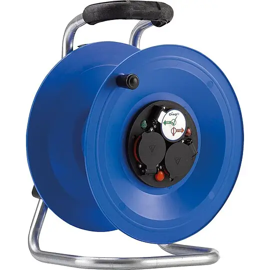 Knallerangebot Kunststoff-Kabeltrommel ''Professional'', leer, Ø 290 mm, 3-fach-Schuko-Steckdose